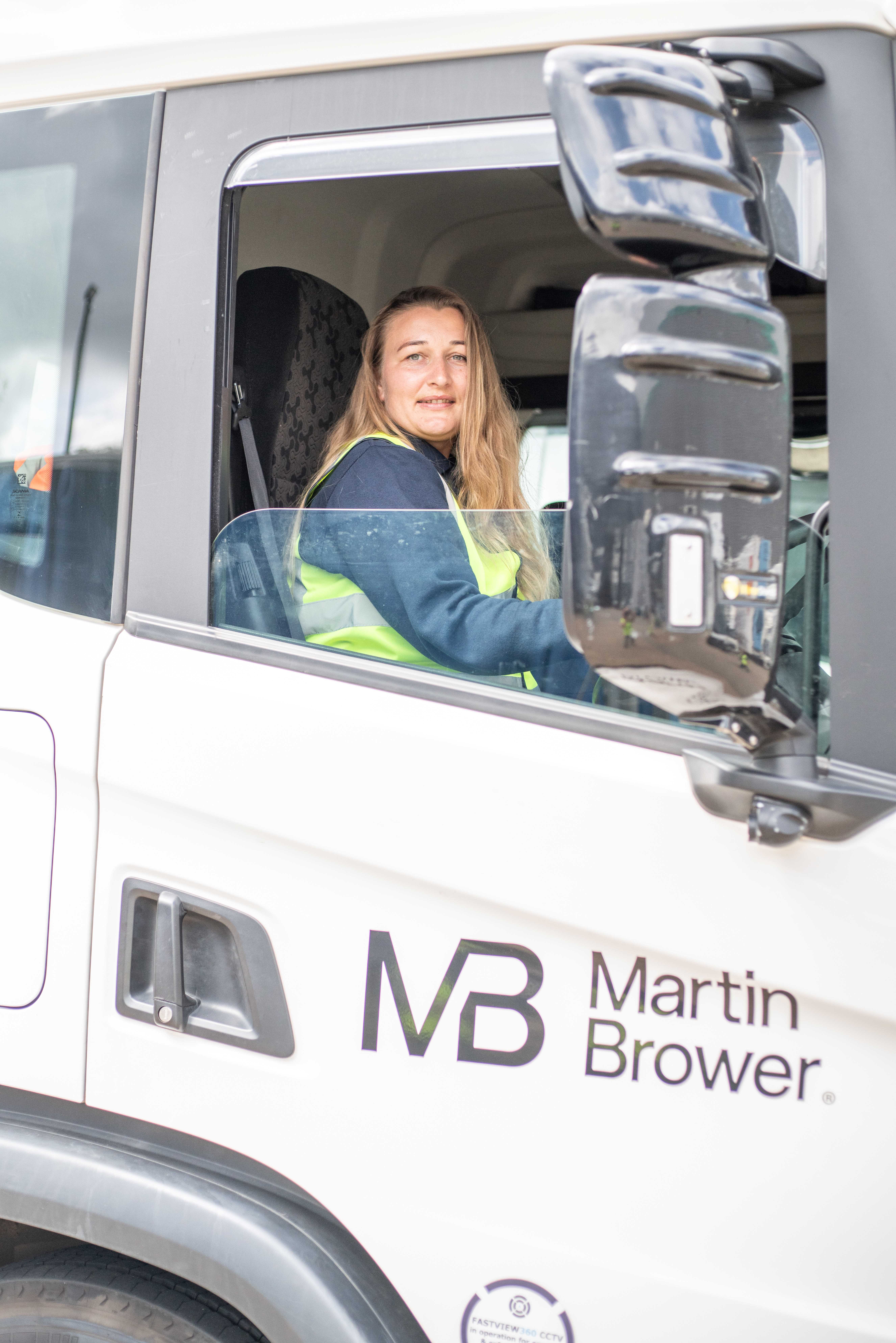 Woman in lorry